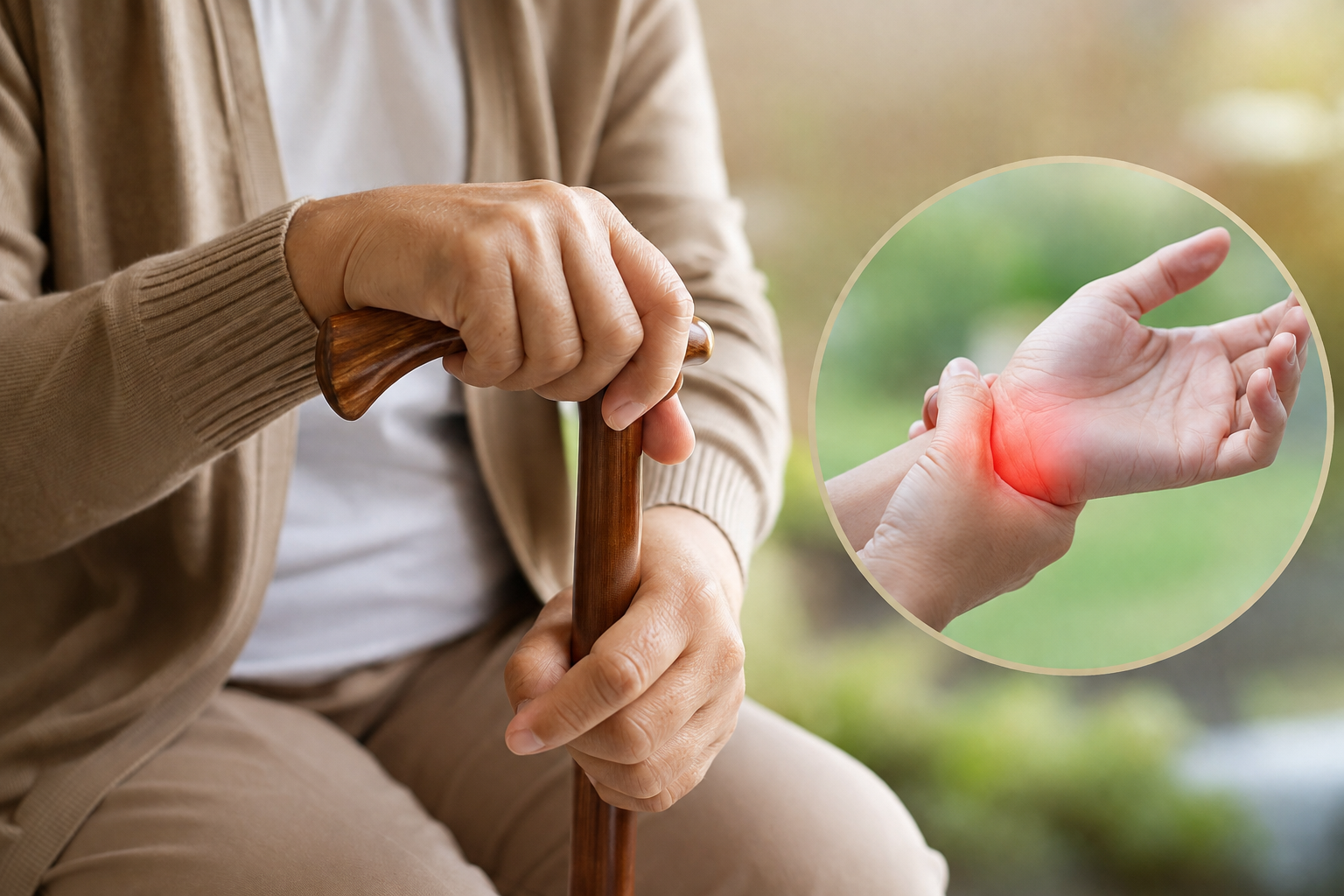 Hand pain when holding a cane